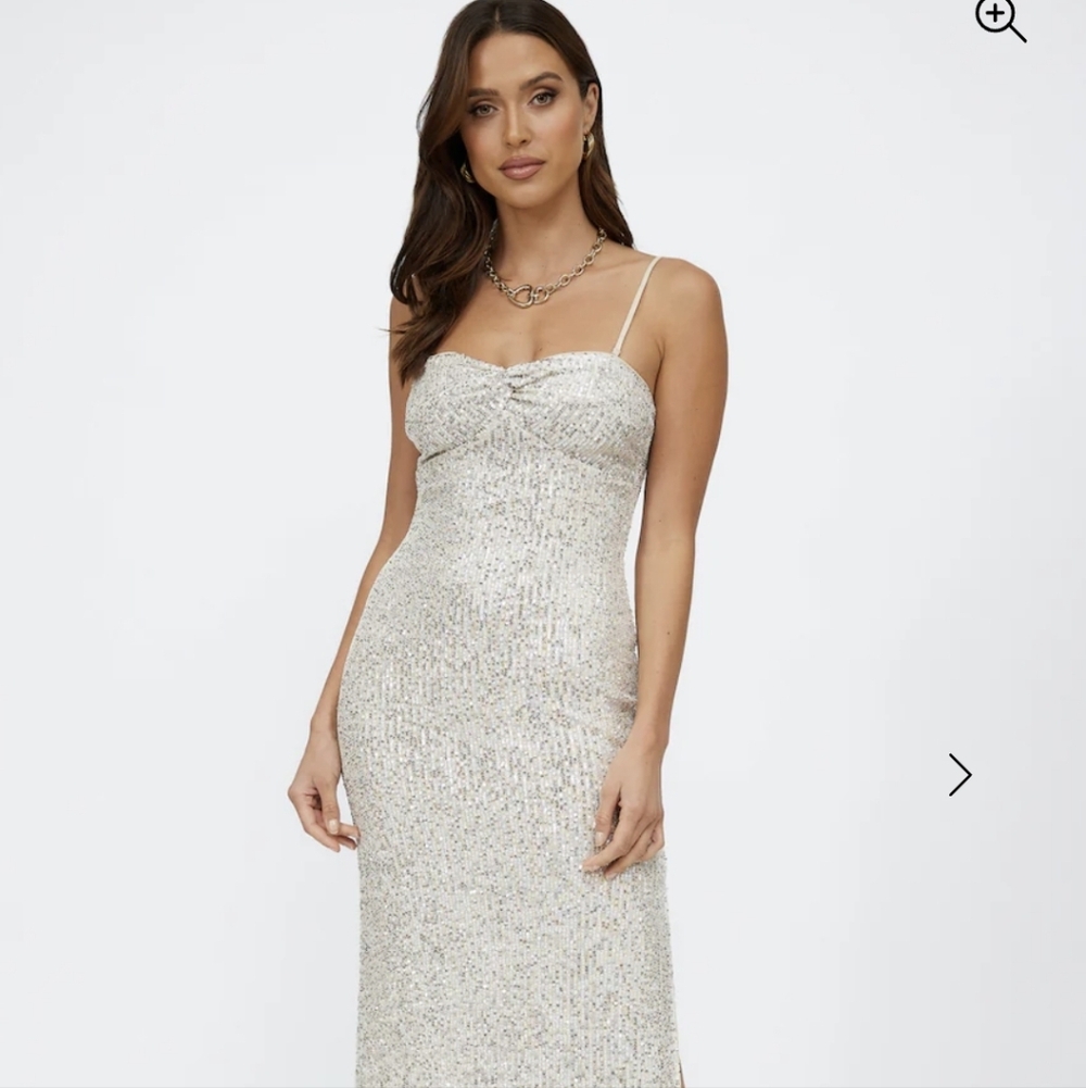 Hello Molly Silver Sequin Dress